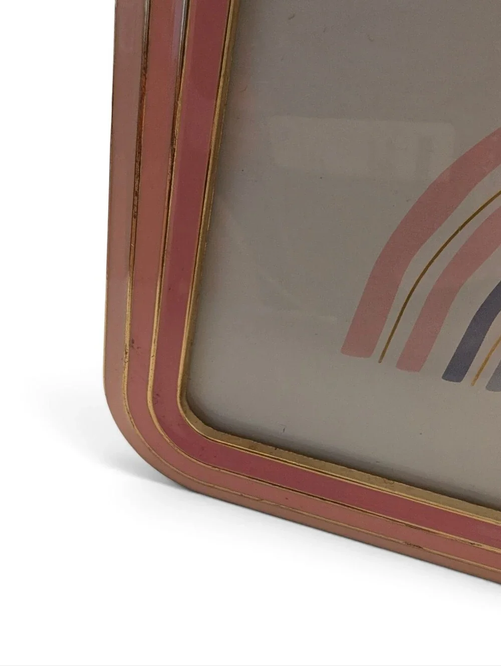 PICTURE FRAME Pink Square Rectangular Artful Cute 2PC Set Lot Pair